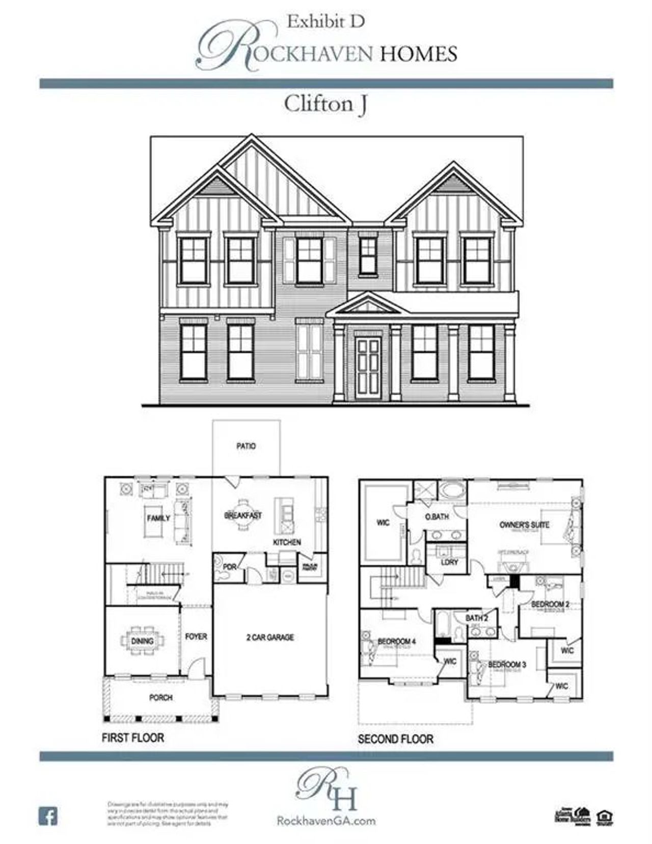 2D floor plan layout for the Clifton by Rockhaven Homes in Broadlands, Atlanta, GA (Image 2). 2D floor plan layout for the Clifton by Rockhaven Homes in Broadlands, Atlanta, GA (Image 2).