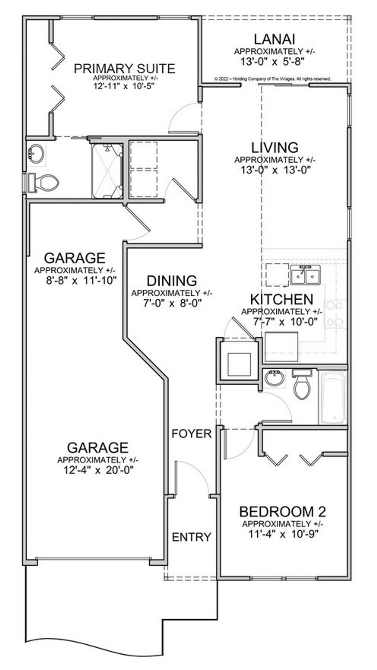 2D floor plan layout for the Haven by The Villages in The Villages/Patio Villas, The Villages, FL (Image 2).