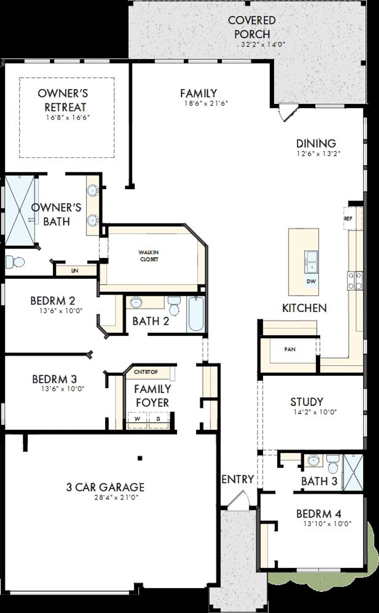 2D floor plan layout of this home in La Cima, San Marcos, TX (Image 2).
