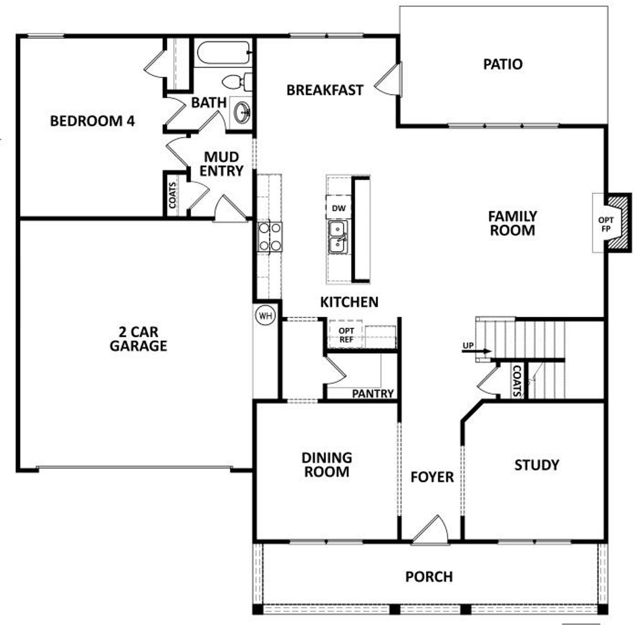 2D floor plan layout of this home in Cherokee Knoll, Williamston, SC (Image 2).