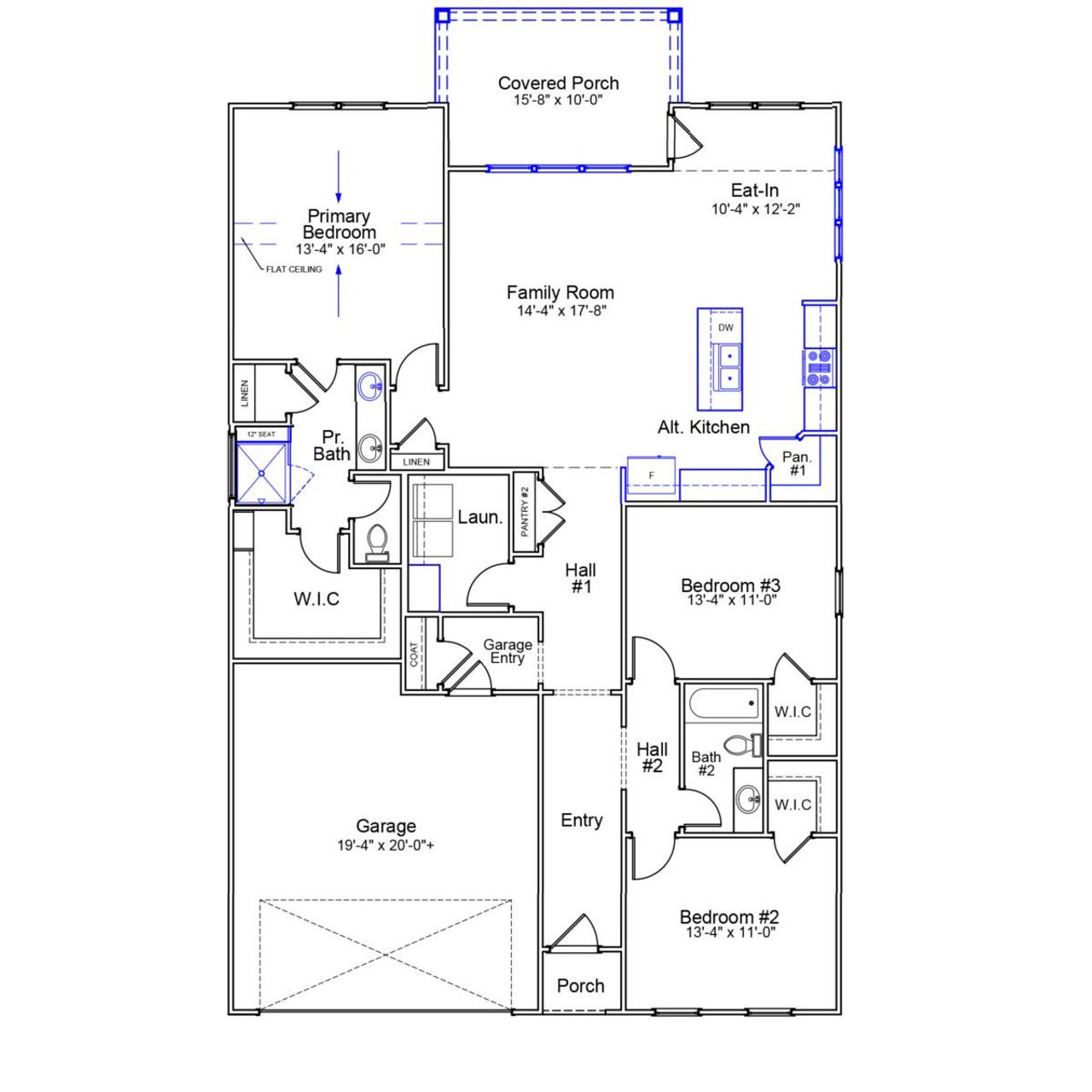 2D floor plan layout of this home in Cornerstone, Anderson, SC (Image 2).