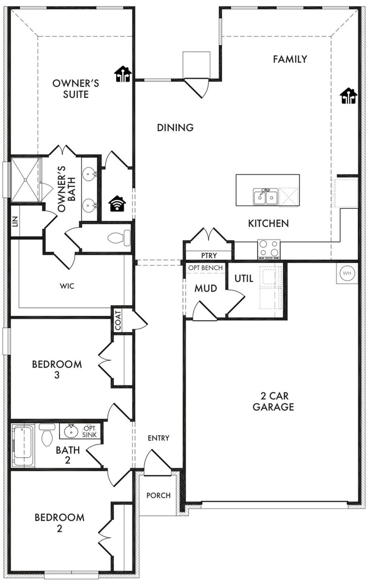 2D floor plan layout of this home in Terra Vella, Haslet, TX (Image 2).
