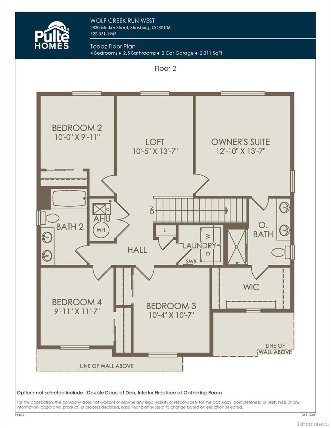 Upper Level Floorplan