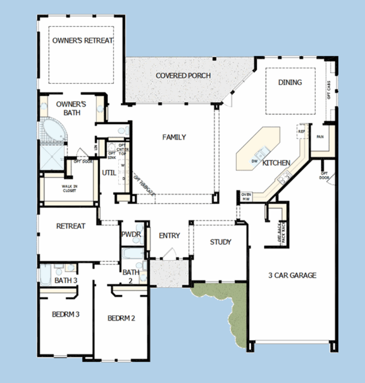 2D floor plan layout for the The Roxbert by David Weekley Homes in Headwaters 80' - Executive Series, Dripping Springs, TX (Image 2).