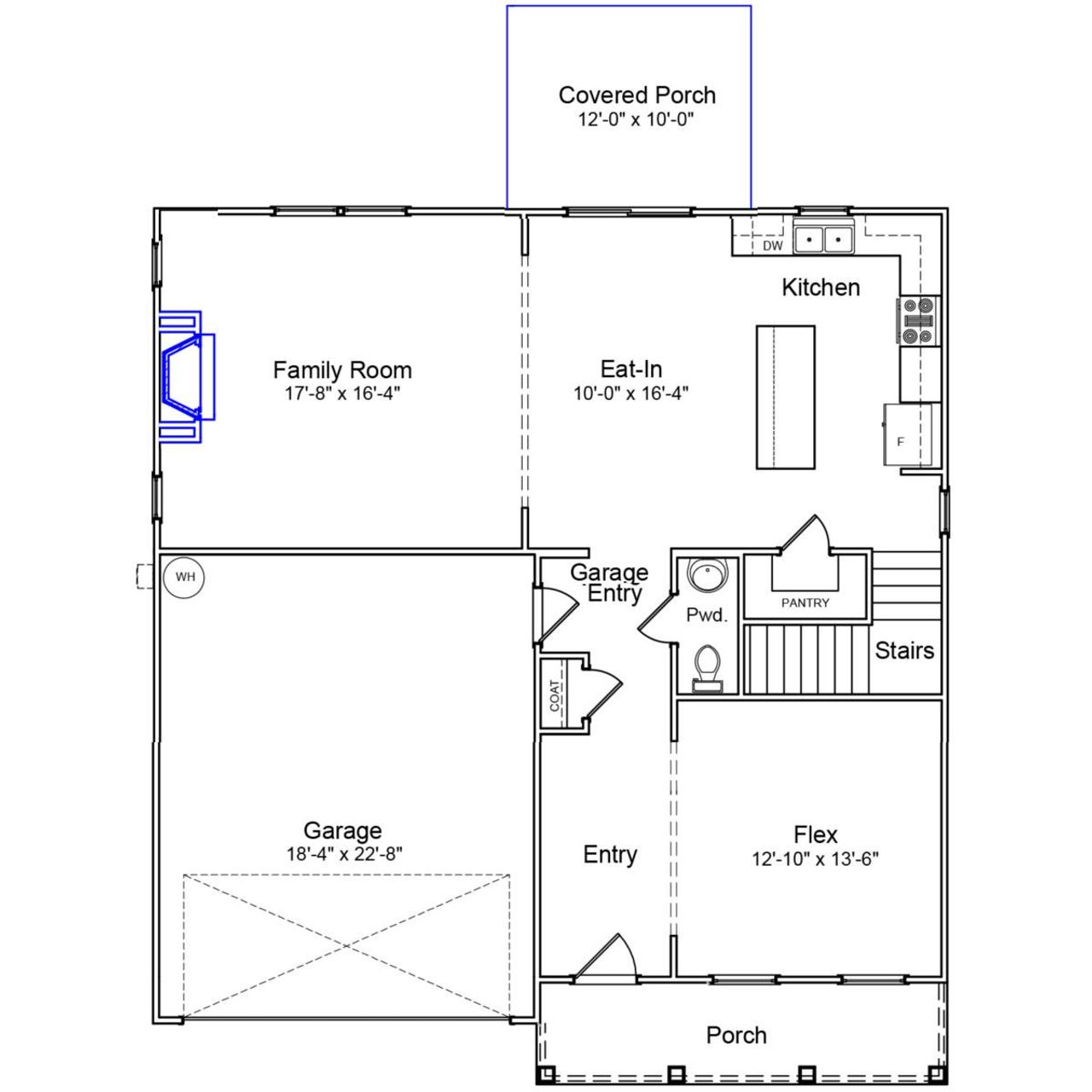 2D floor plan layout of this home in Fairview Falls, Chesnee, SC (Image 2).