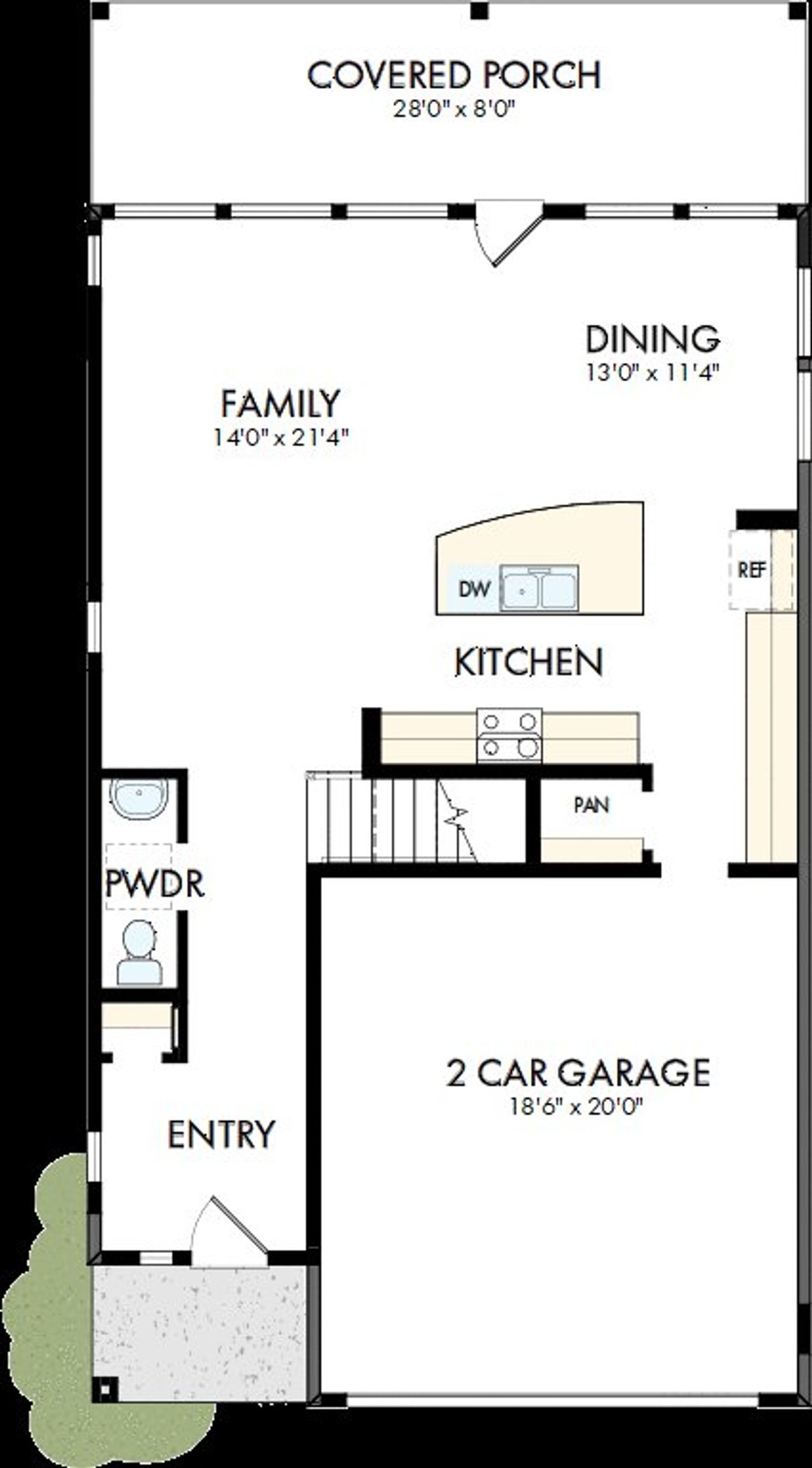 2D floor plan layout of this home in Easton Park – Nelson Village - Haven Series, Austin, TX (Image 2).