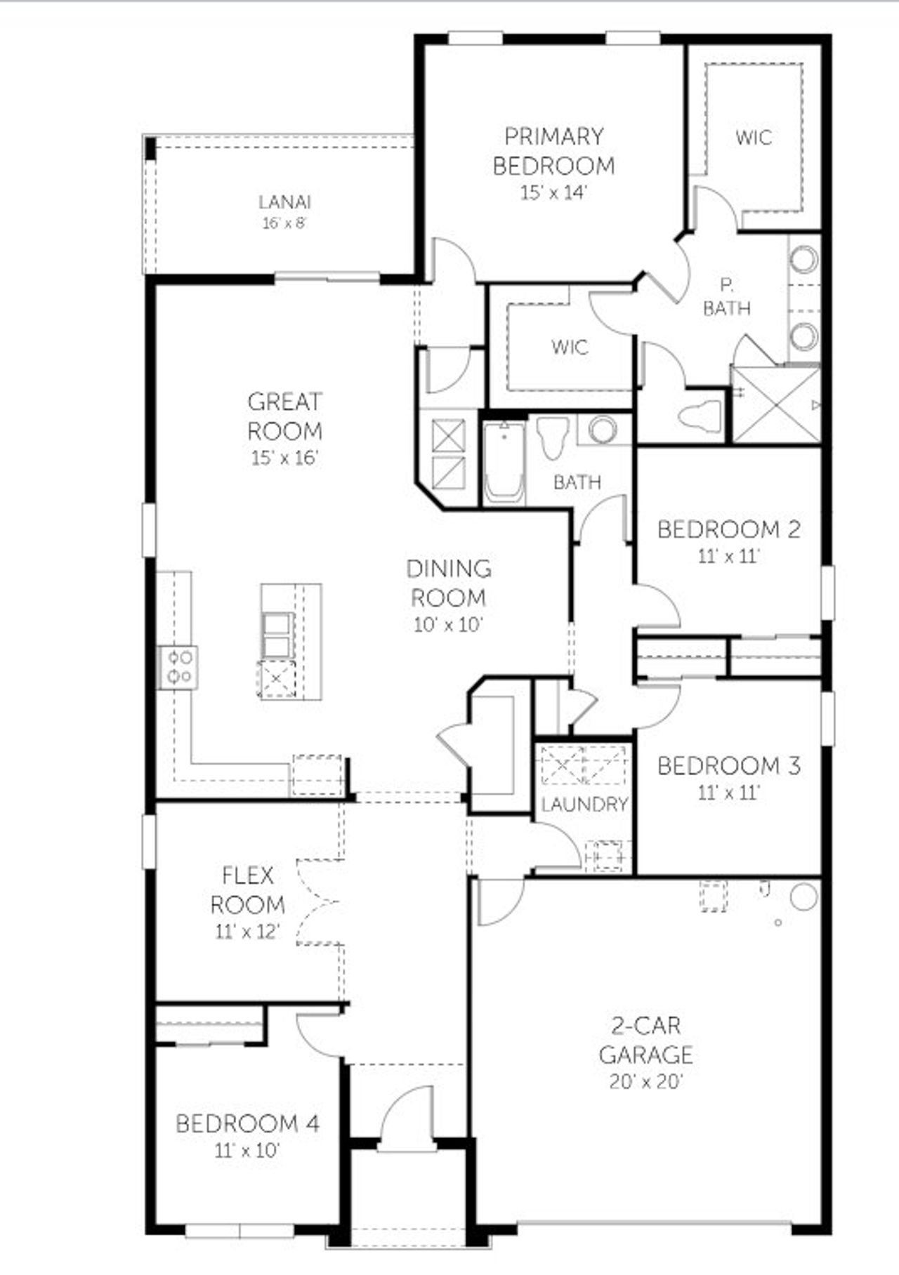 2D floor plan layout of this home in Willowbrook North, Winter Haven, FL (Image 2). 2D floor plan layout of this home in Willowbrook North, Winter Haven, FL (Image 2).