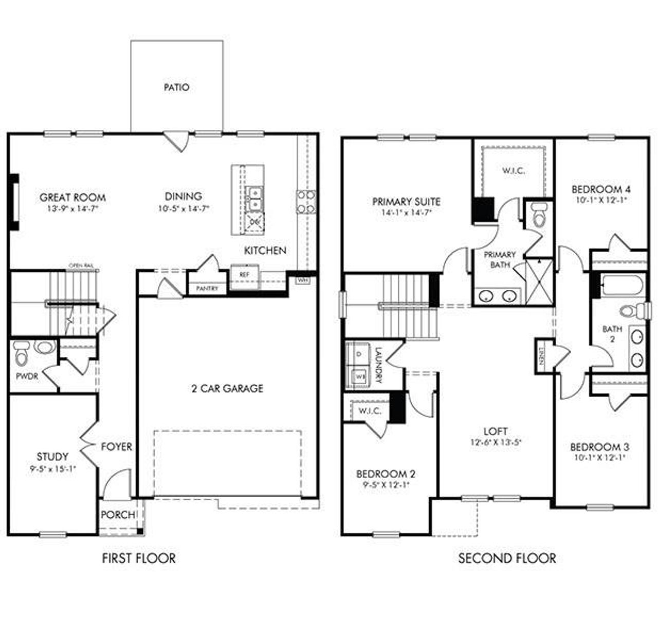 2D floor plan layout of this home in Manning Mill, Adairsville, GA (Image 2).