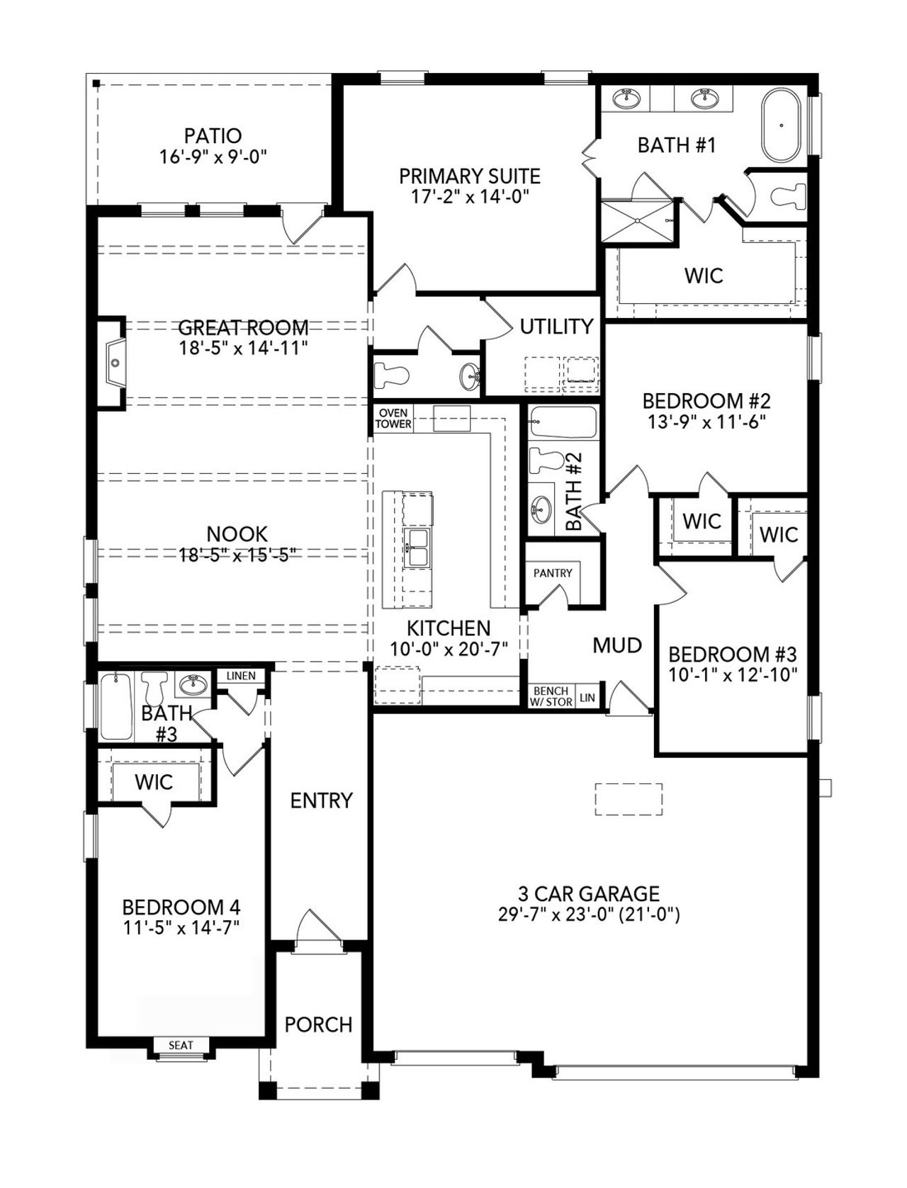 2D floor plan layout of this home in Country Lakes, Denton, TX (Image 2). 2D floor plan layout of this home in Country Lakes, Denton, TX (Image 2).