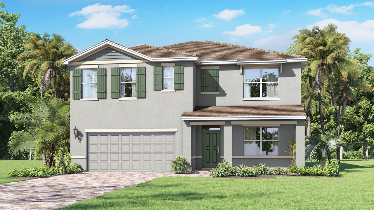 Representative exterior photo of a completed home built from the Hayden by D.R. Horton in Venetian Grove, Vero Beach, FL (Image 2).