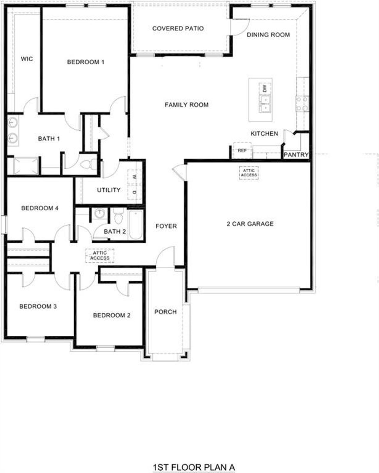 2D floor plan layout of this home in Silverado, Aubrey, TX (Image 2).