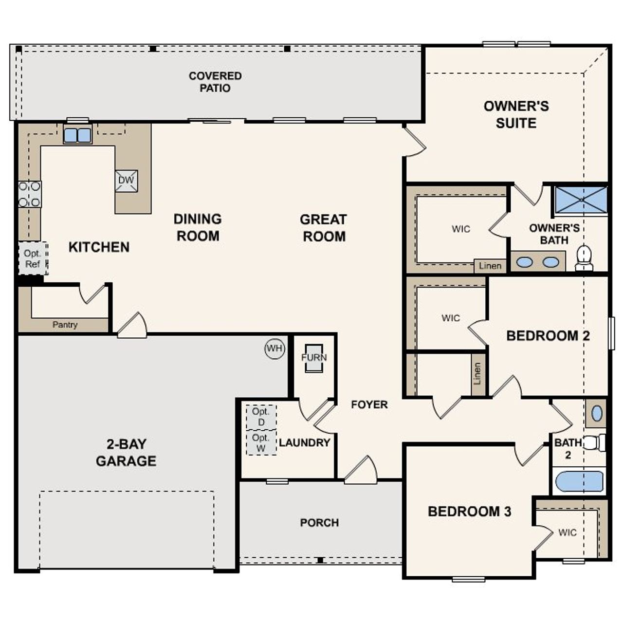 2D floor plan layout of this home in Courtland Place, Cleburne, TX (Image 2). 2D floor plan layout of this home in Courtland Place, Cleburne, TX (Image 2).