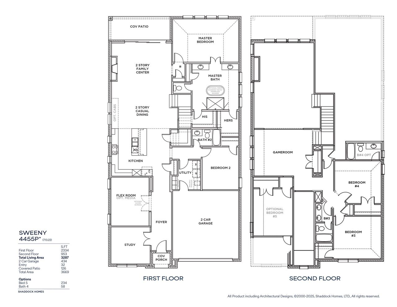 2D floor plan layout of this home in Brookhollow West, Prosper, TX (Image 2).