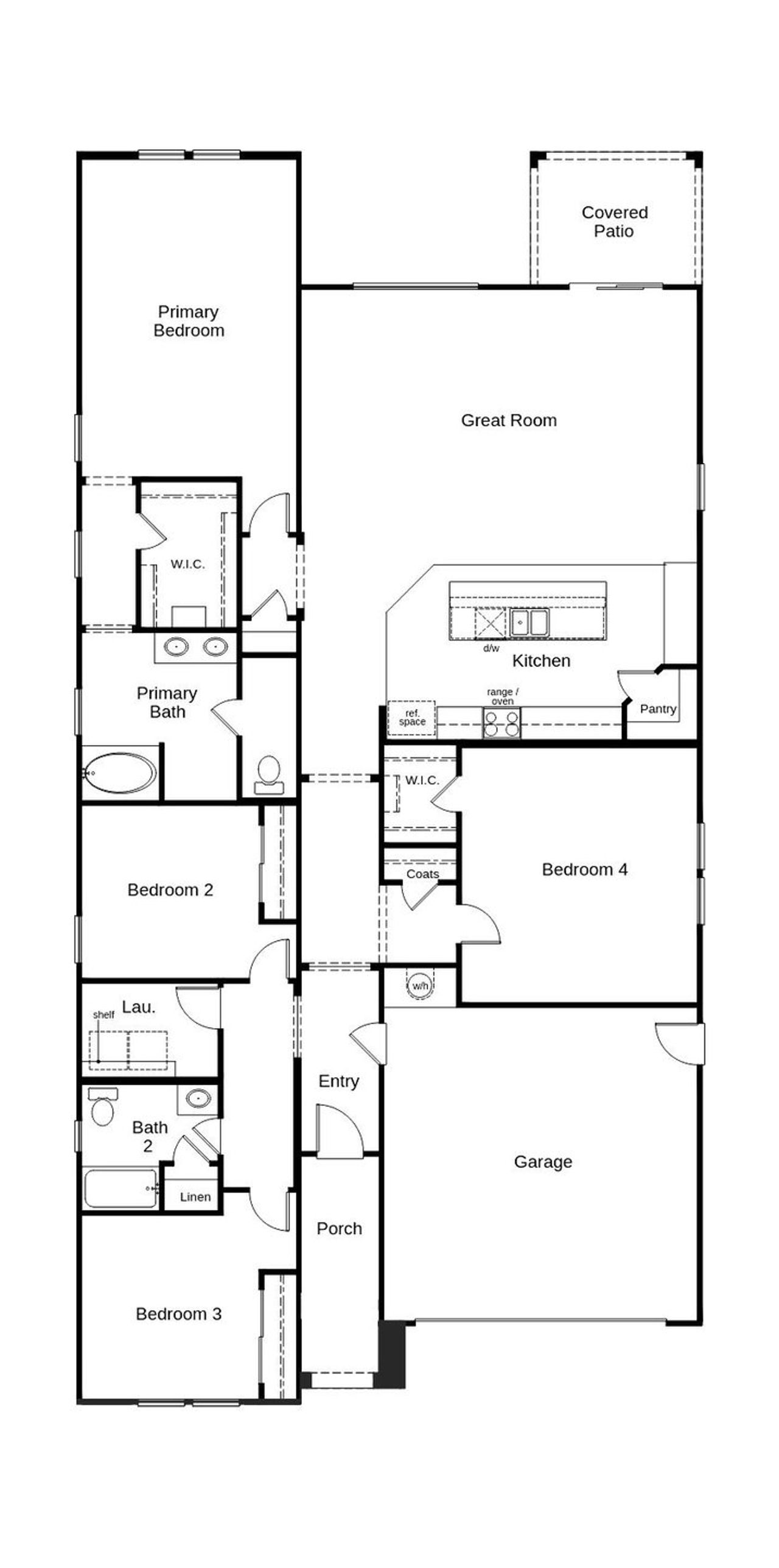 2D floor plan layout of this home in Ventana de Estrellas Enclaves, Goodyear, AZ (Image 2).