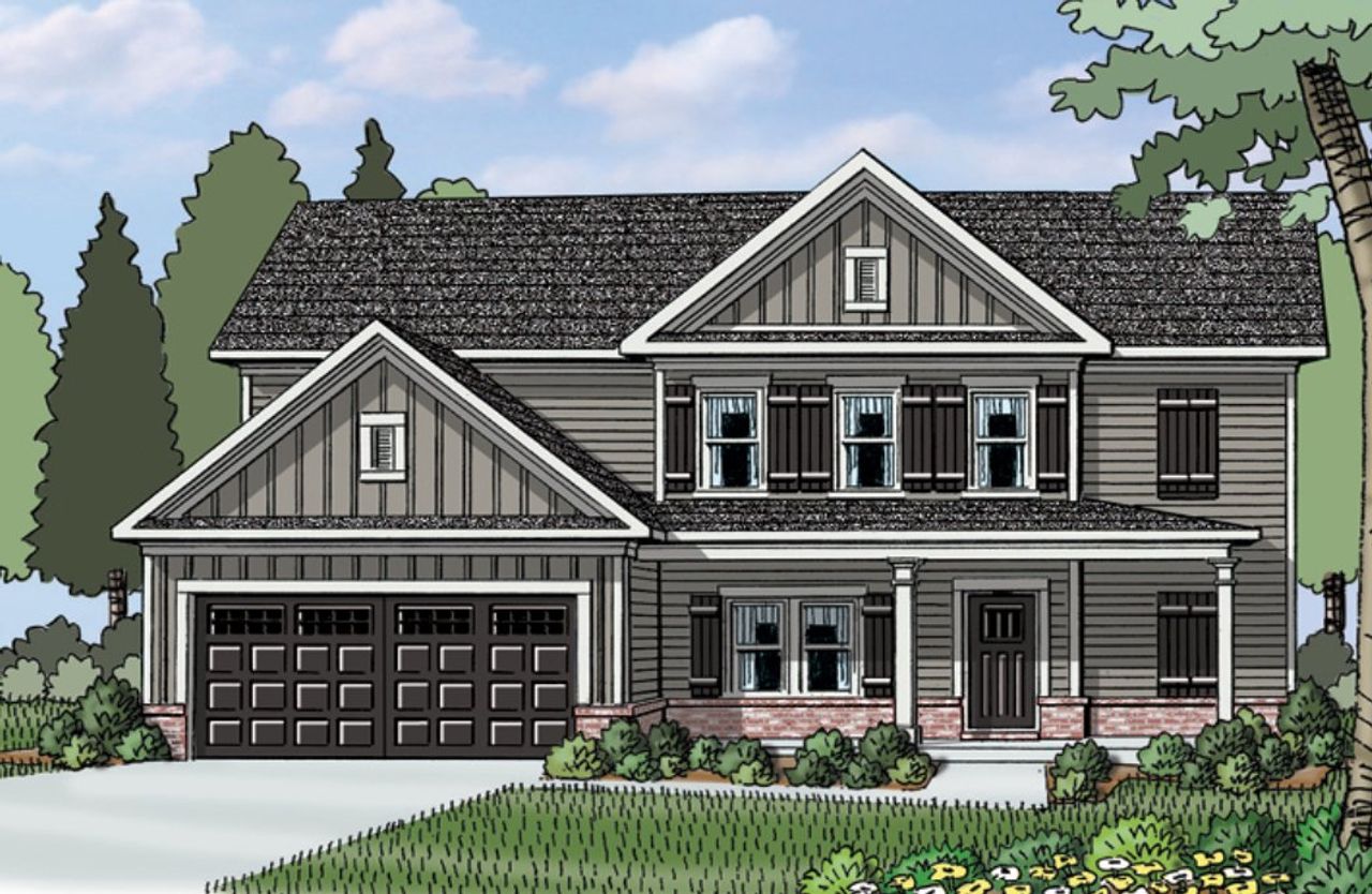 Exterior rendering of this home design in Red Oak Ridge, Loganville, GA (Image 2).