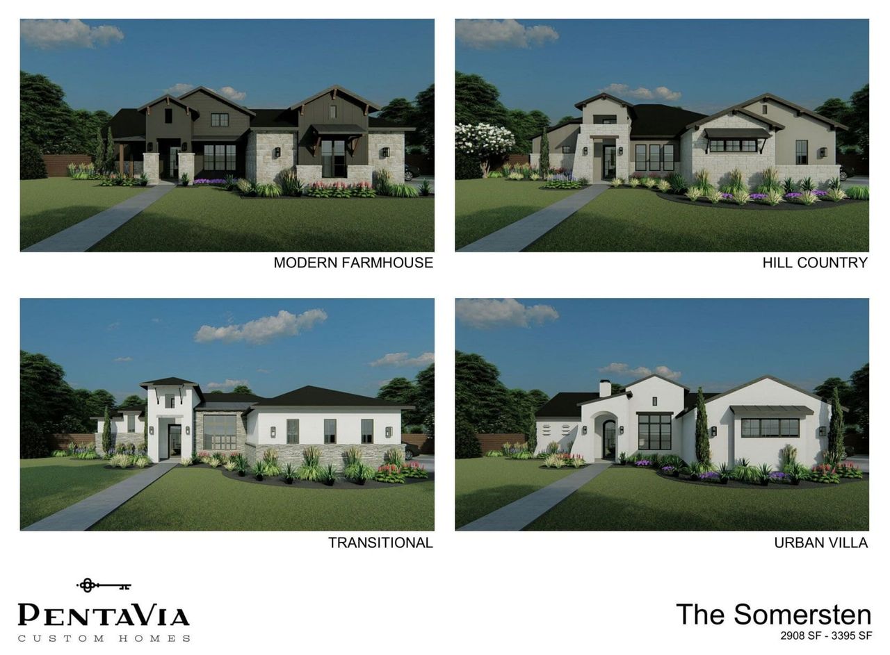 Representative rendering of the exterior for the Somersten by PentaVia Custom Homes (Image 2). Representative rendering of the exterior for the Somersten by PentaVia Custom Homes (Image 2).