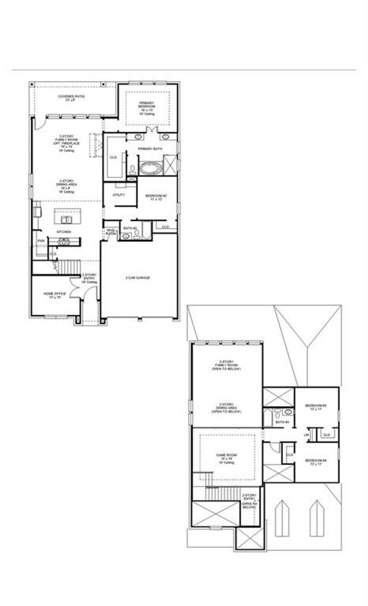 2D floor plan layout of this home in Myrtle Creek, Waxahachie, TX (Image 2).