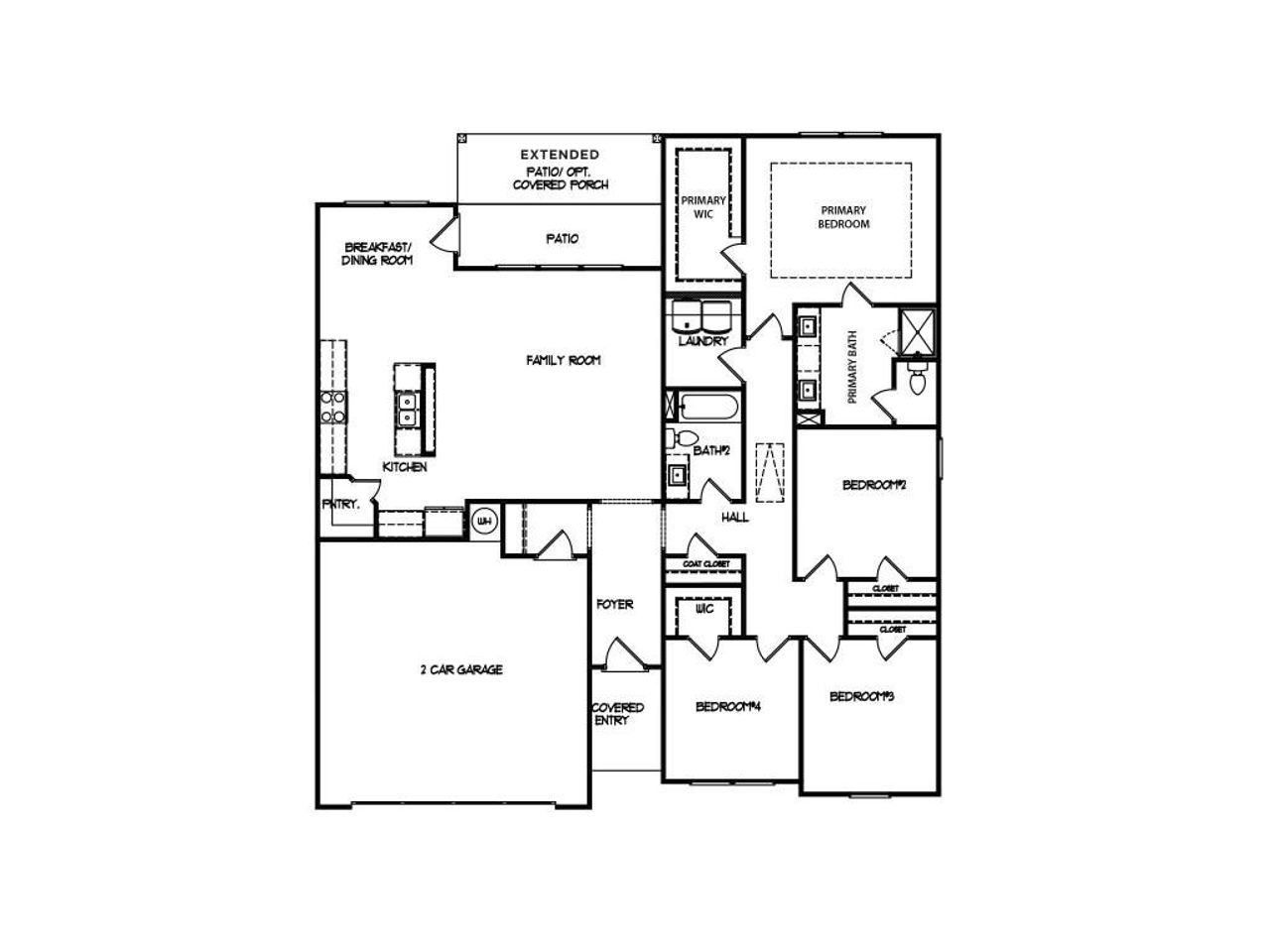 2D floor plan layout of this home in Savoy Park, Covington, GA (Image 2).