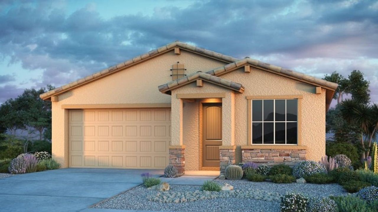 Representative exterior photo of a completed home built from the Buckingham by Taylor Morrison in Mystic Discovery Collection, Peoria, AZ (Image 2).