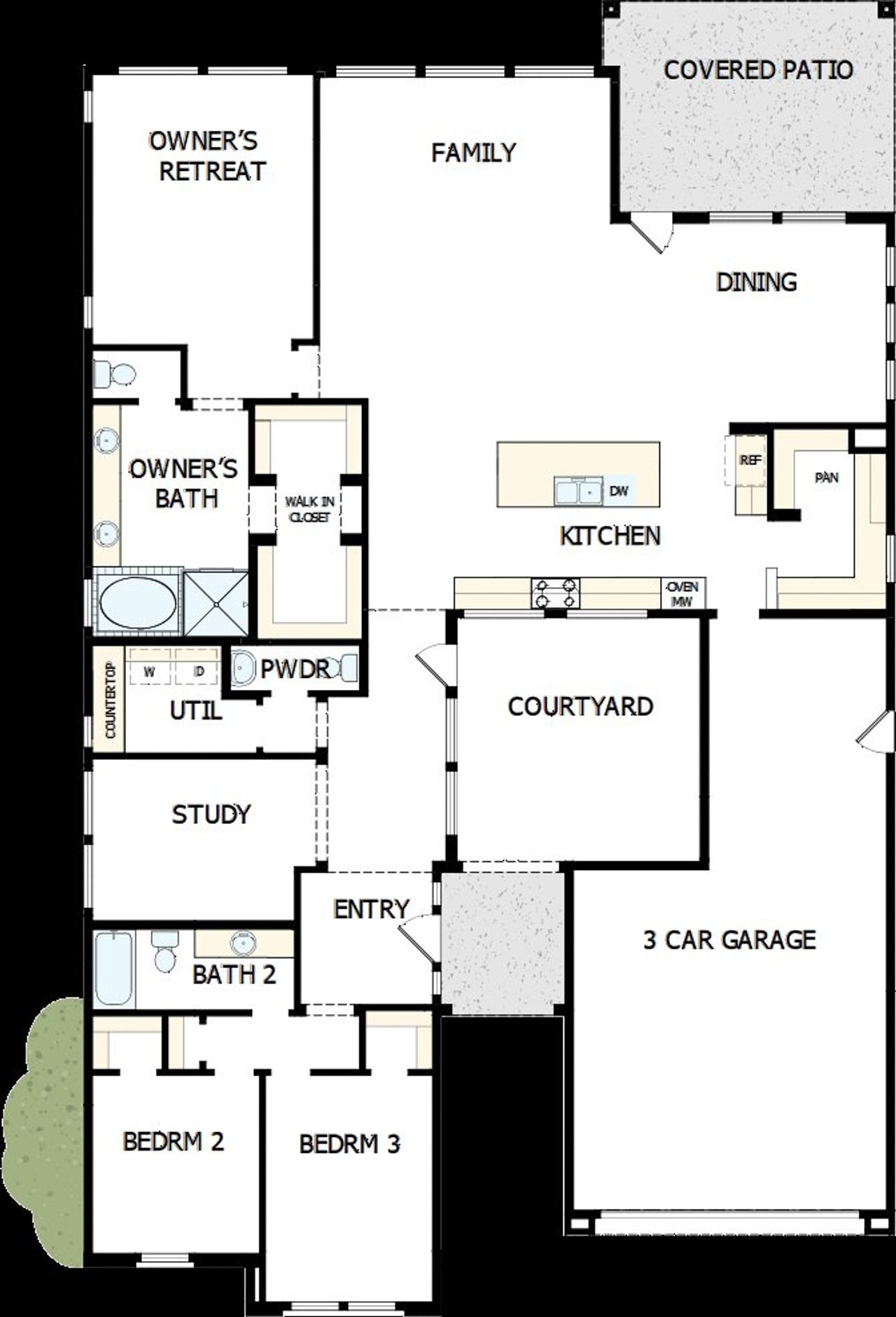 2D floor plan layout of this home in Overlook at Verrado Regent Hills, Buckeye, AZ (Image 2). 2D floor plan layout of this home in Overlook at Verrado Regent Hills, Buckeye, AZ (Image 2).
