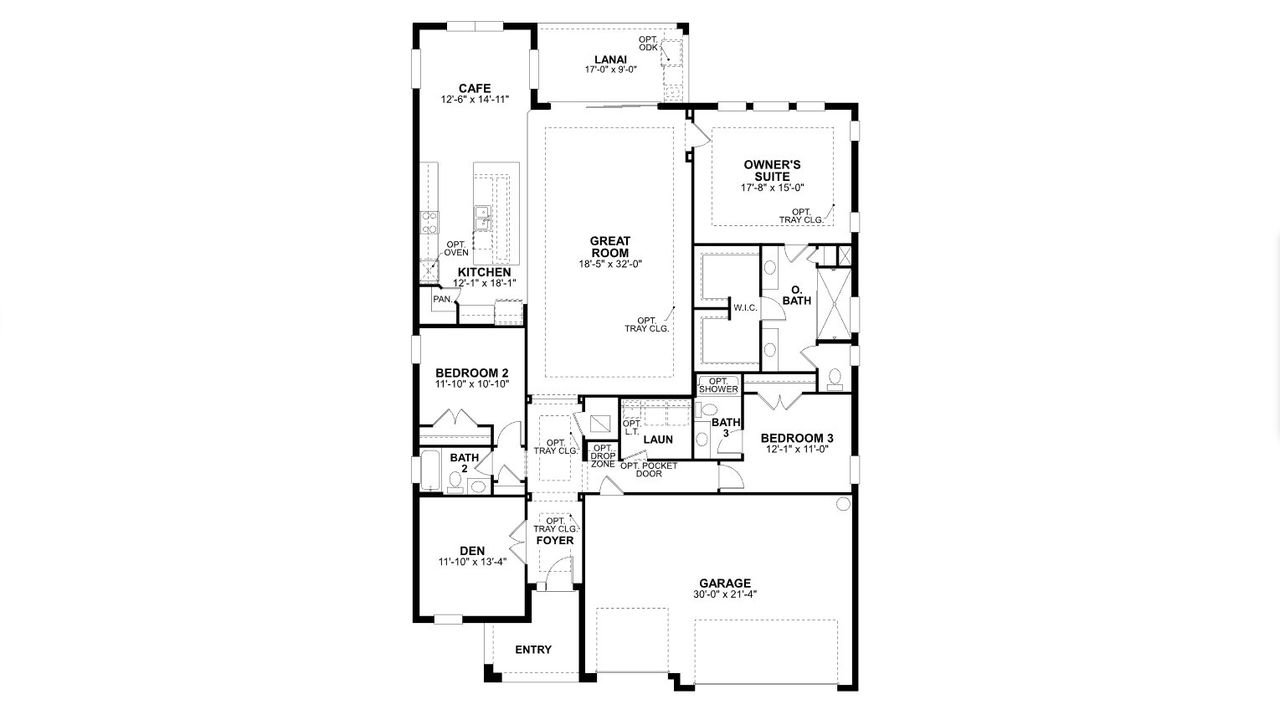 2D floor plan layout of this home in Creeks Edge at Twin Rivers, Parrish, FL (Image 2).