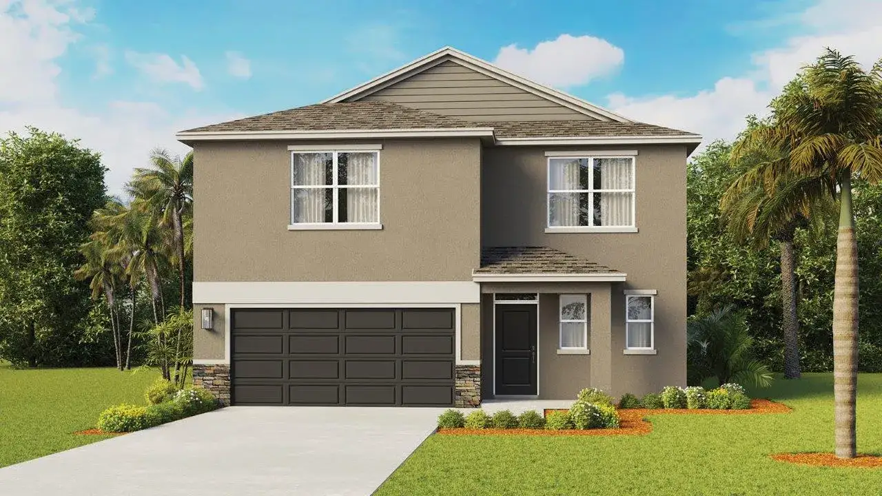 Front exterior of a new home in Crosswinds, Haines City, FL, highlighting curb appeal (Image 2).