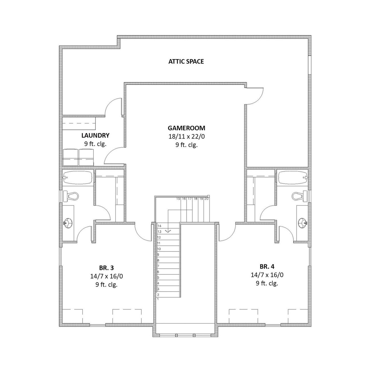 2D floor plan layout for the The Ponderosa by Cope Homes in Lexington Heights, Nevada, TX (Image 2).