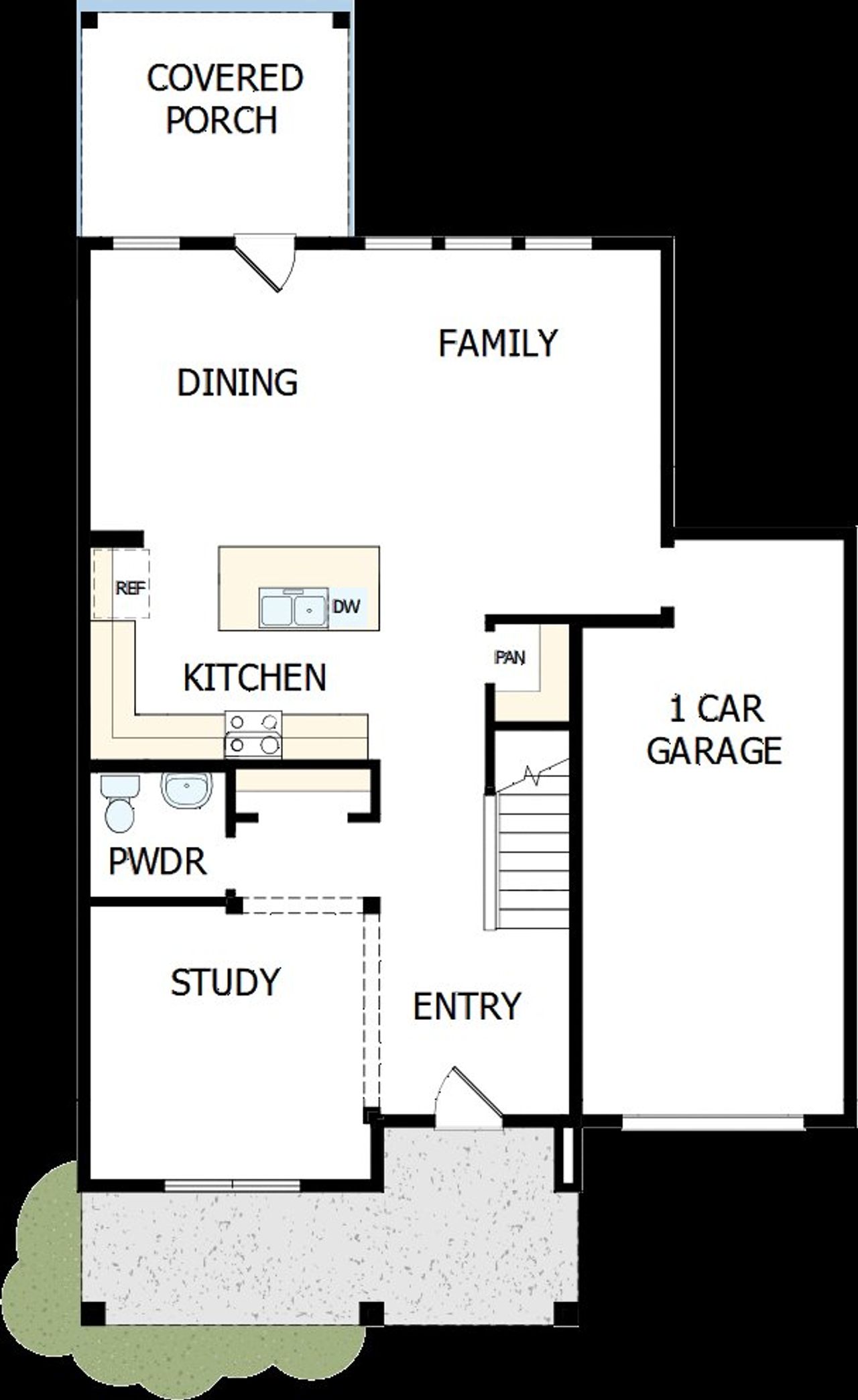 2D floor plan layout of this home in Serenity - The Cottage Collection, Fuquay Varina, NC (Image 2).