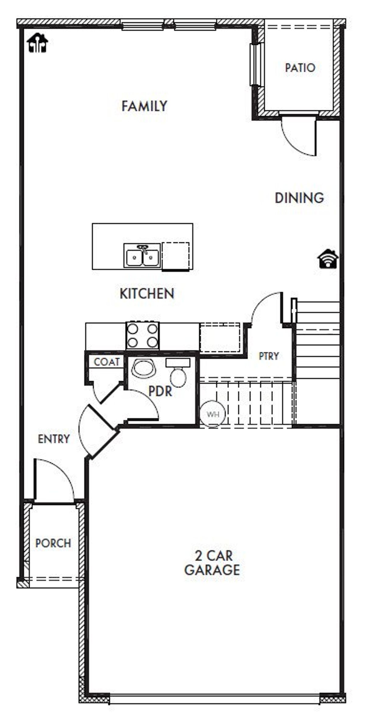 2D floor plan layout for the Opal by Impression Homes in Sereno Oaks, Dallas, TX (Image 2).