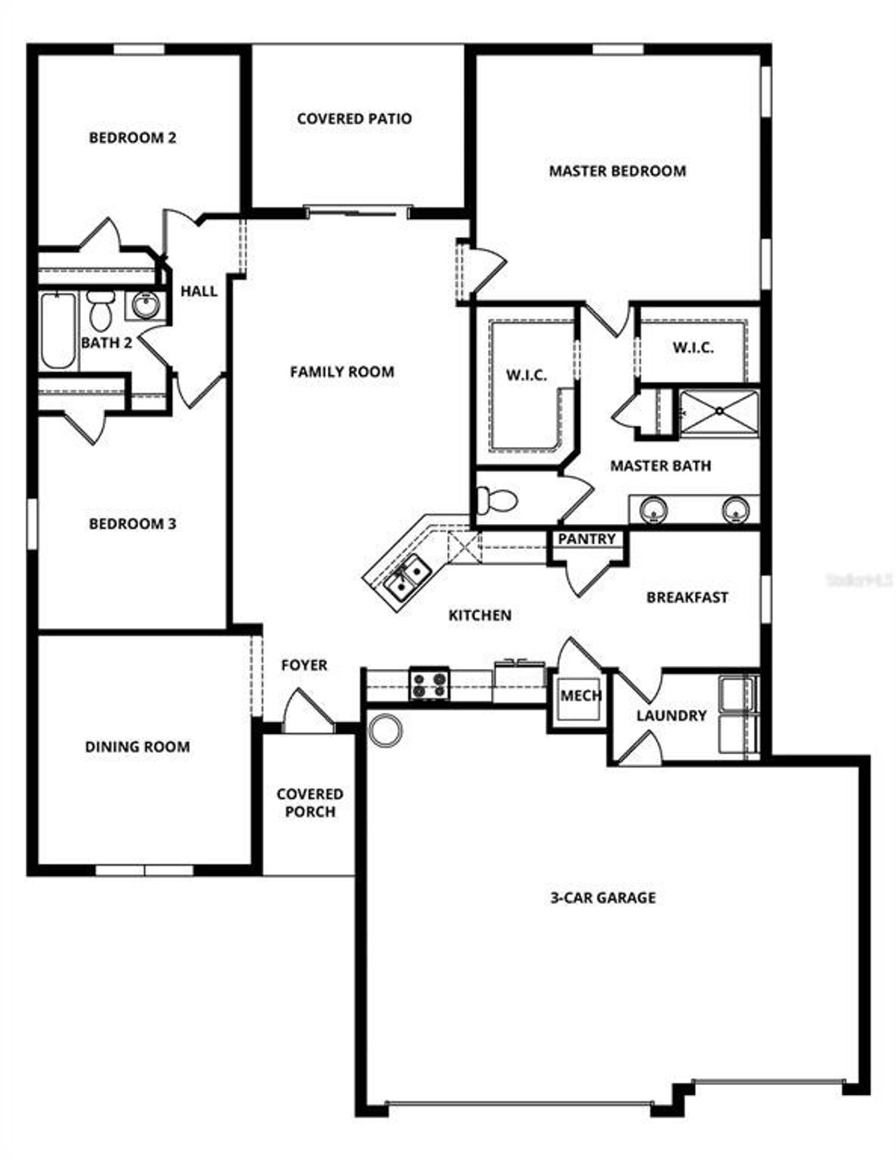 2D floor plan layout of this home in Citrus Place, Babson Park, FL (Image 2).