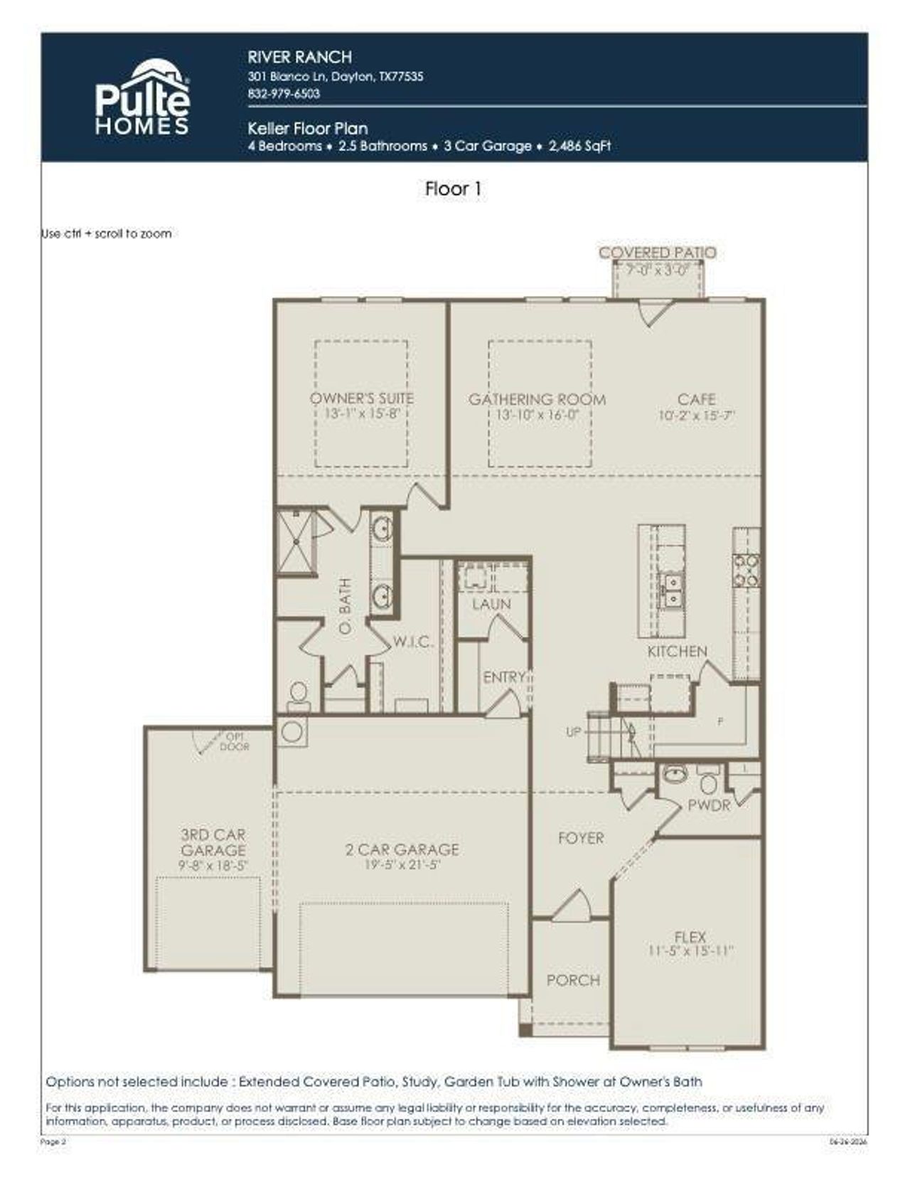 2D floor plan layout of this home in River Ranch, Dayton, TX (Image 2).
