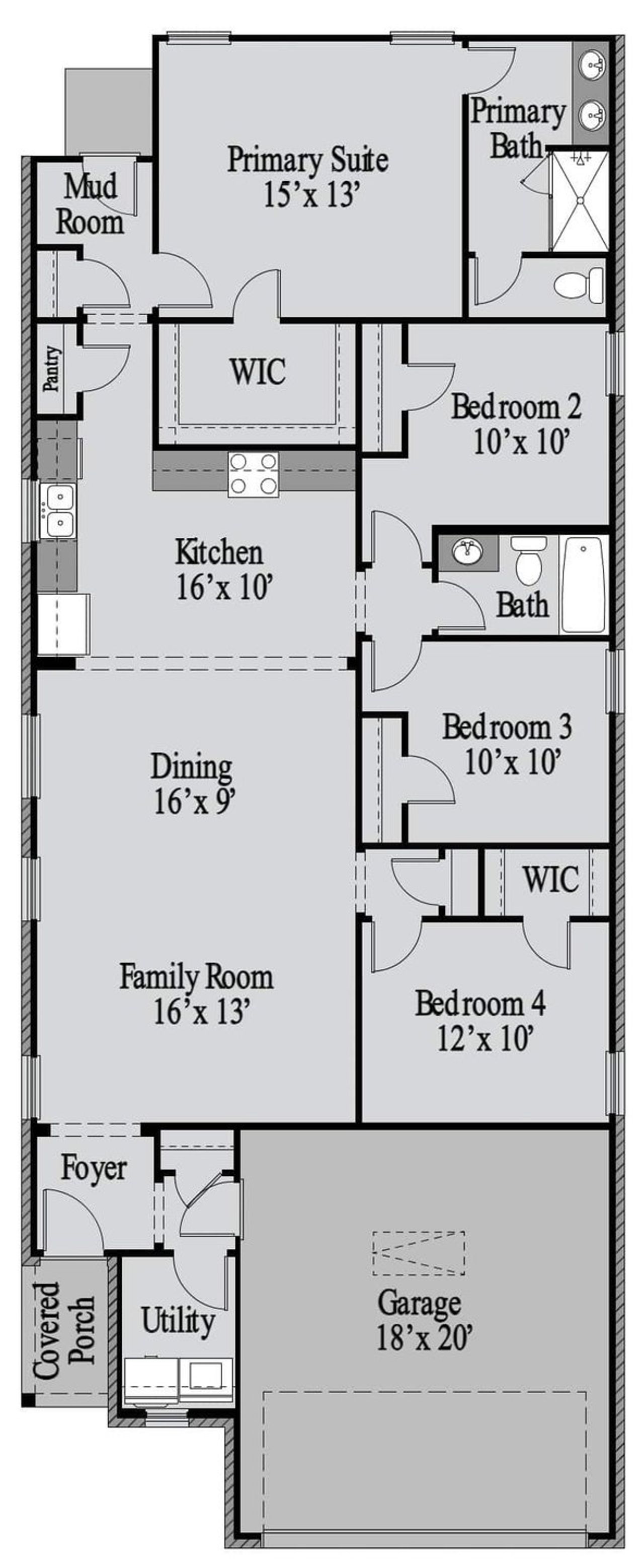 2D floor plan layout of this home in Walden Pond, Forney, TX (Image 2). 2D floor plan layout of this home in Walden Pond, Forney, TX (Image 2).