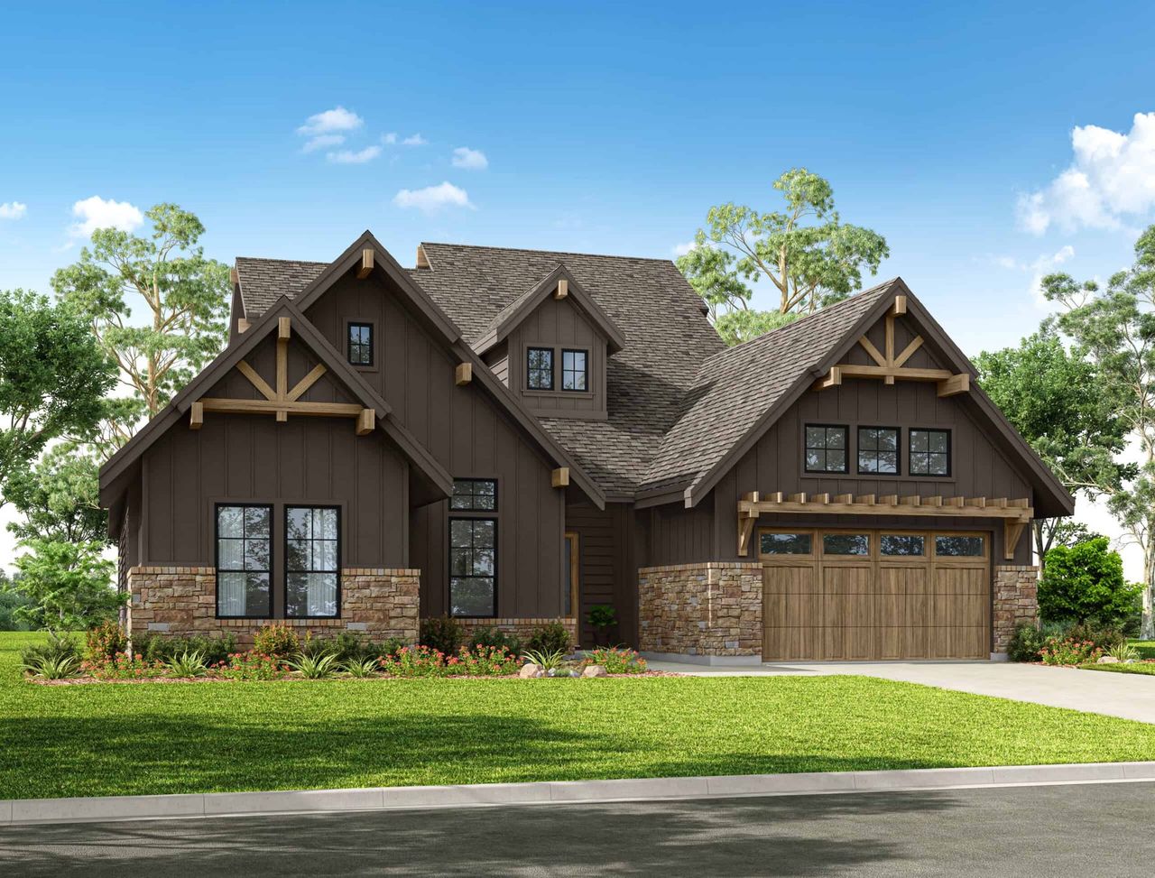 Representative exterior photo of a completed home built from the 3183 – Victory Series by Gracepoint Homes in Kresston, Montgomery, TX (Image 2). Representative exterior photo of a completed home built from the 3183 – Victory Series by Gracepoint Homes in Kresston, Montgomery, TX (Image 2).