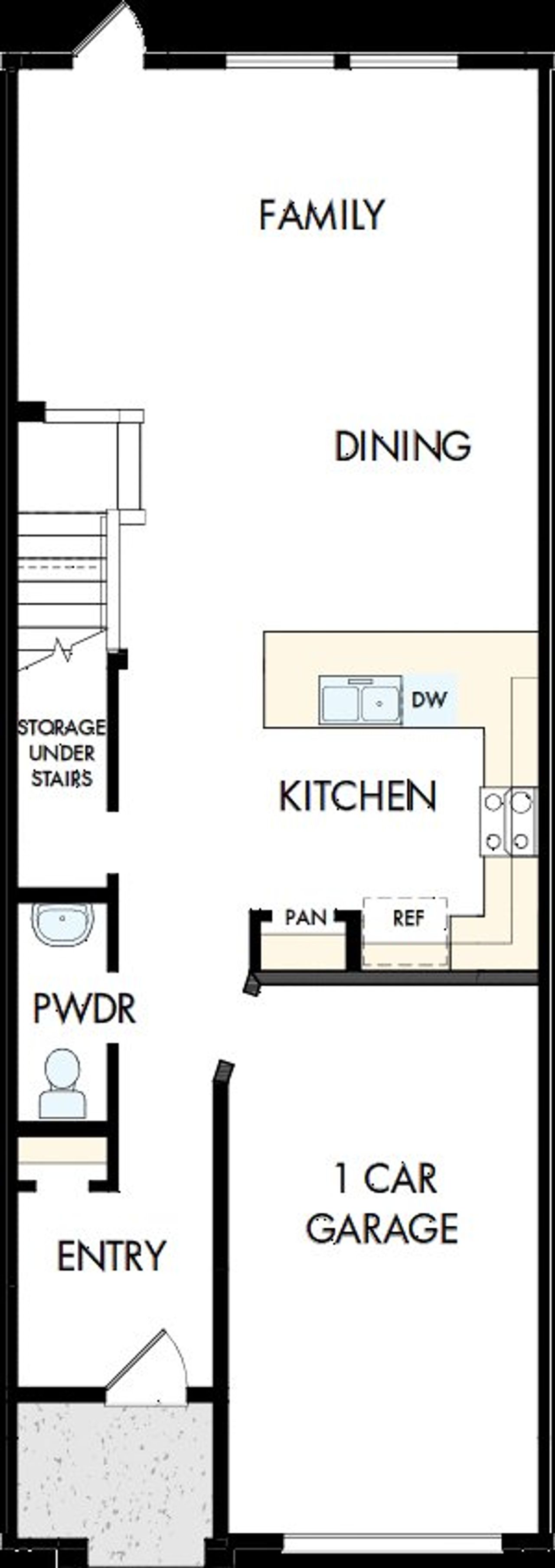 2D floor plan layout of this home in Waterset Townhomes, Apollo Beach, FL (Image 2).