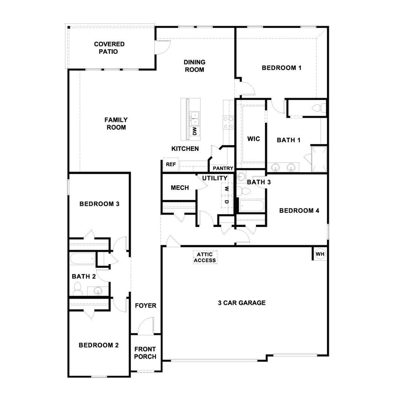 2D floor plan layout of this home in Railhead, Cedar Creek, TX (Image 2). 2D floor plan layout of this home in Railhead, Cedar Creek, TX (Image 2).