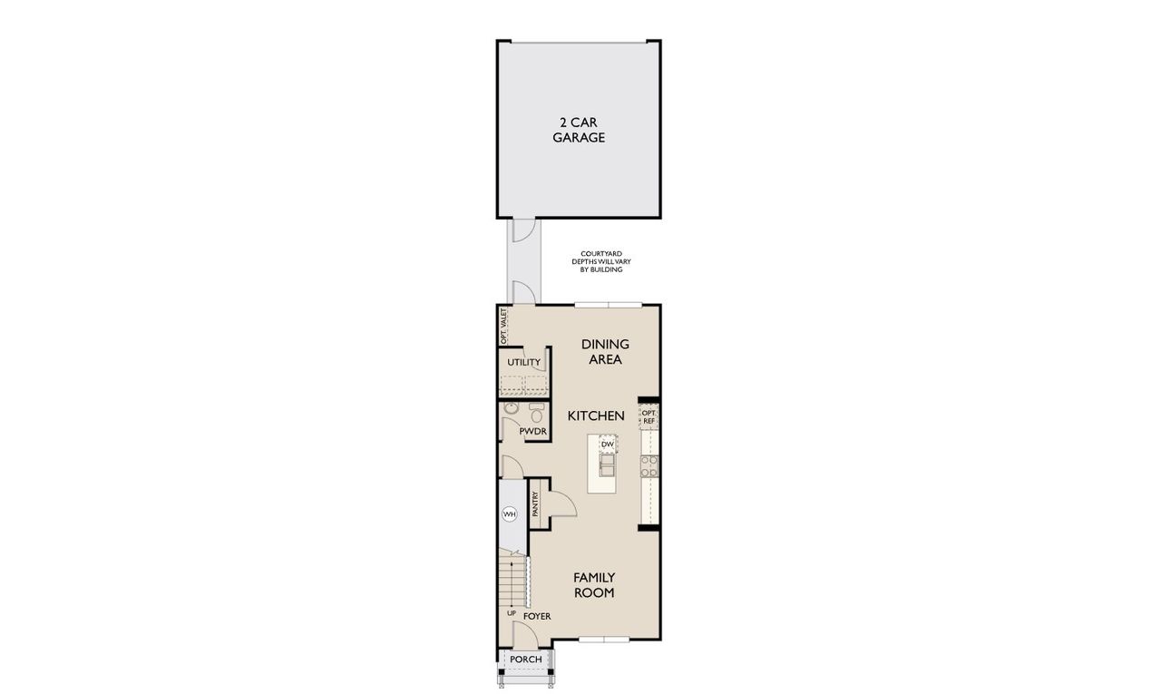 2D floor plan layout for the Cypress by Ashton Woods in Lake Cawood Cove, Windermere, FL (Image 2).