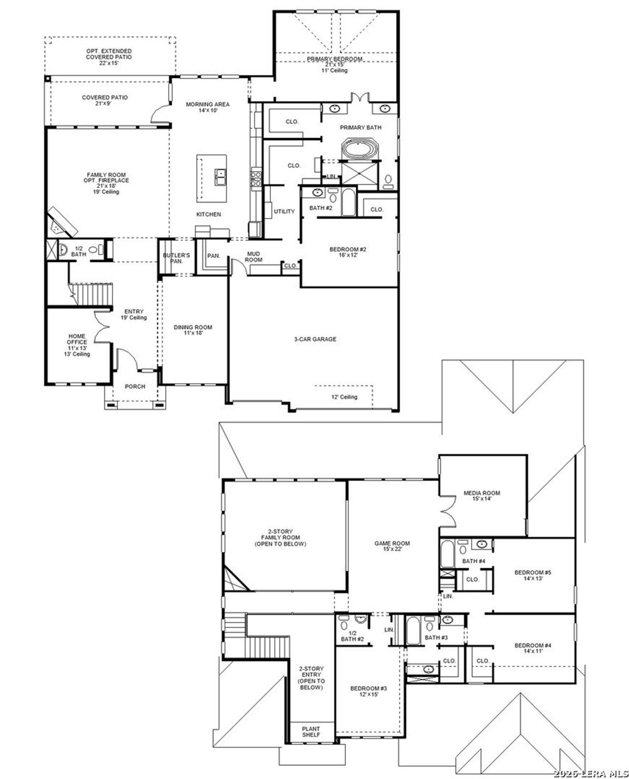 2D floor plan layout of this home in The Dominion, San Antonio, TX (Image 2).