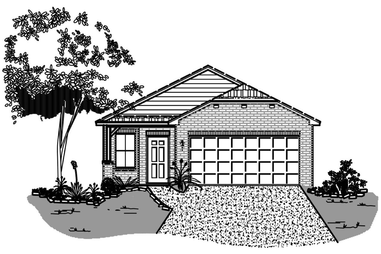 Representative rendering of the exterior for the Plan 1378 by Cyrene Homes (Image 2). Representative rendering of the exterior for the Plan 1378 by Cyrene Homes (Image 2).
