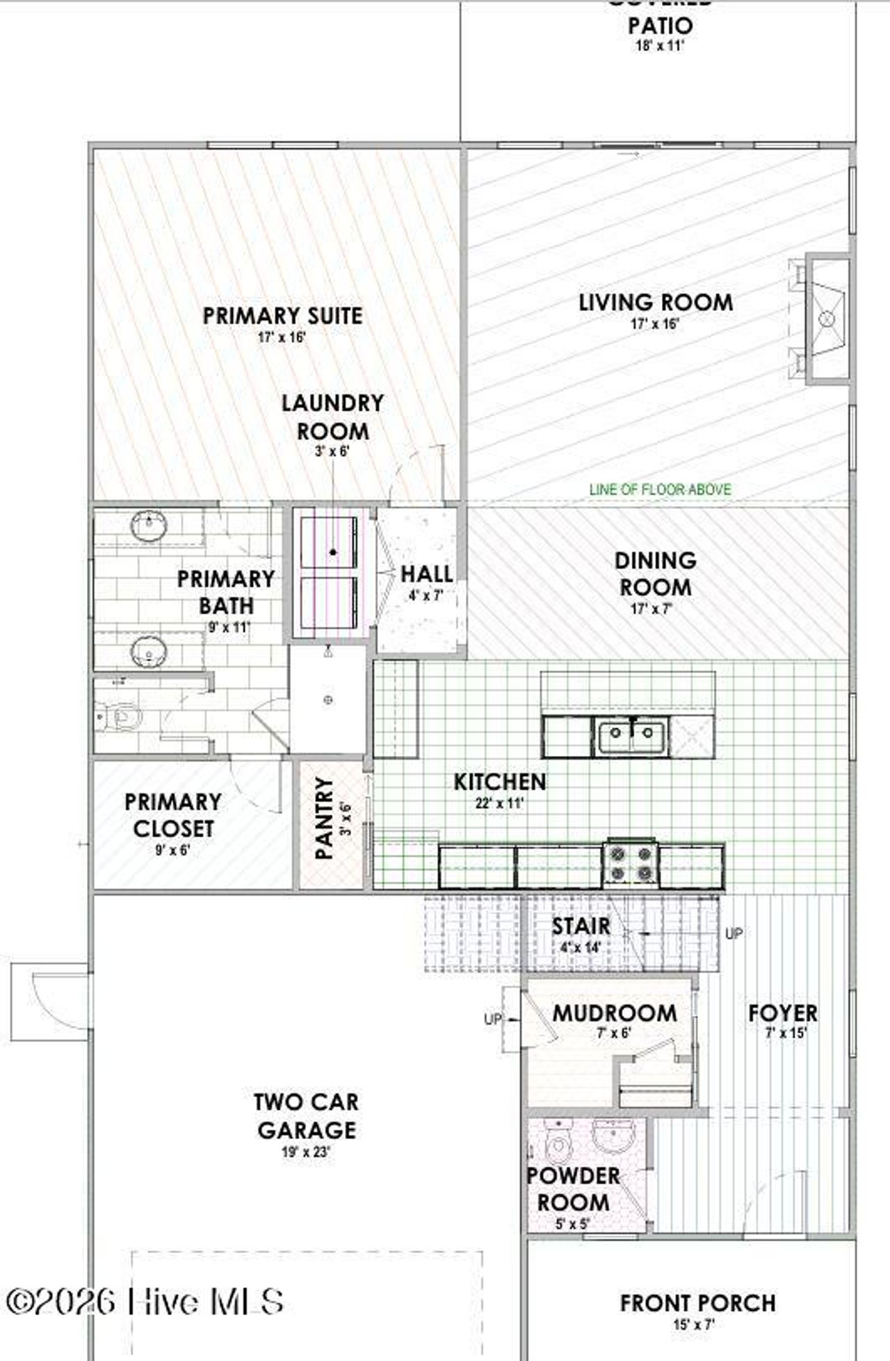 2D floor plan layout of this home in East Lake, Leland, NC (Image 2).