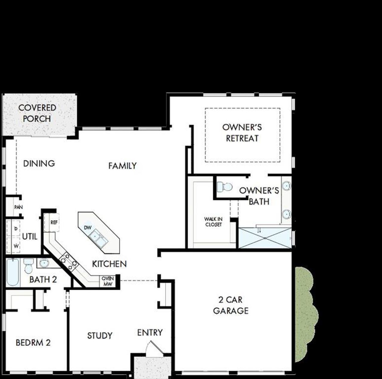 2D floor plan layout of this home in Elements at Viridian - Garden Series, Arlington, TX (Image 2).