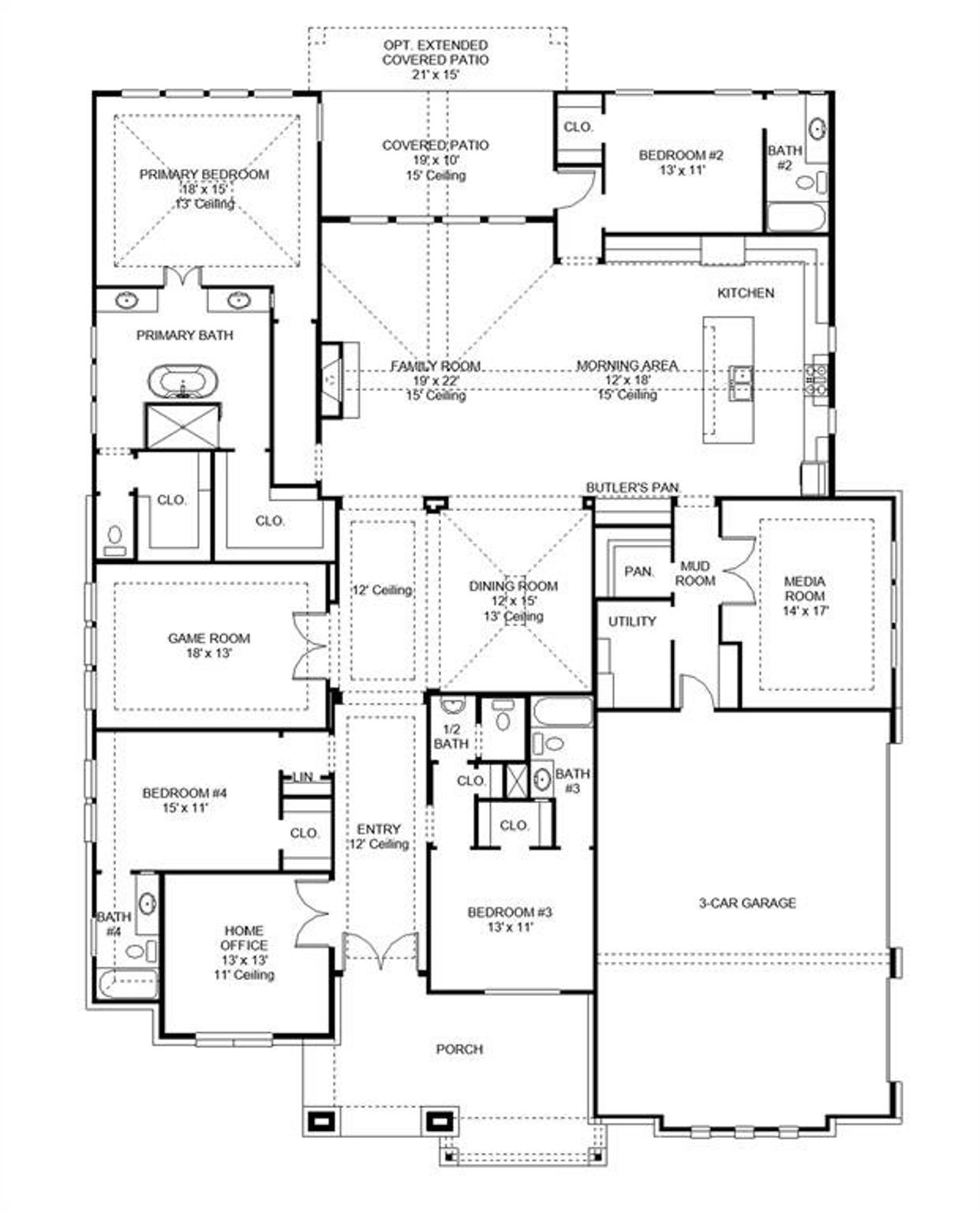 2D floor plan layout of this home in Bristol Valley, Heath, TX (Image 2). 2D floor plan layout of this home in Bristol Valley, Heath, TX (Image 2).