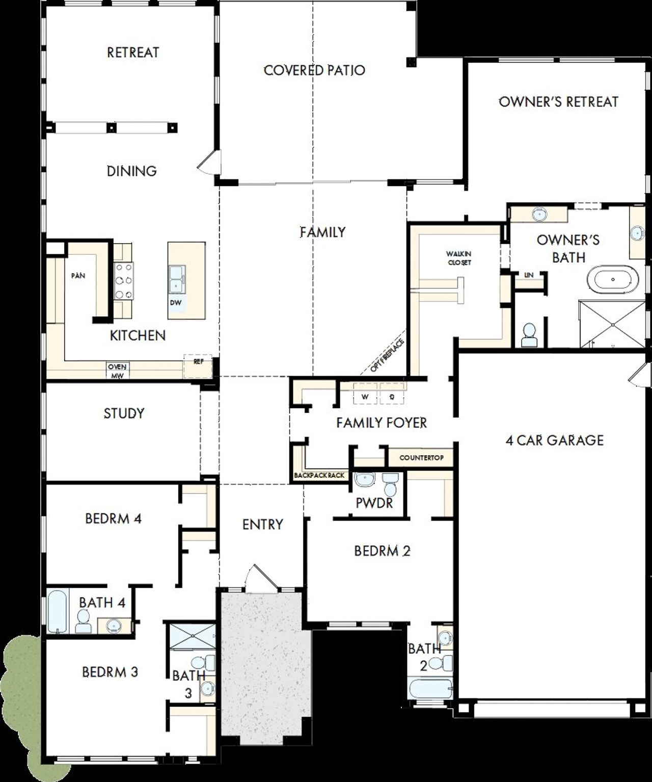 2D floor plan layout of this home in Alta at Verrado Regent Hills, Buckeye, AZ (Image 2). 2D floor plan layout of this home in Alta at Verrado Regent Hills, Buckeye, AZ (Image 2).