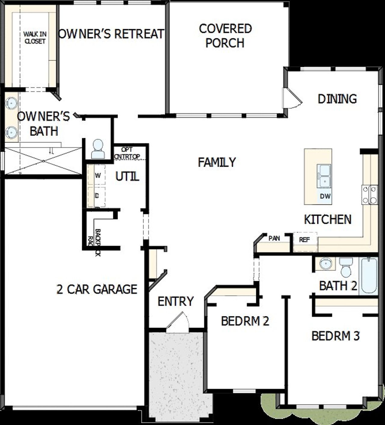 2D floor plan layout of this home in Sunfield, Buda, TX (Image 2). 2D floor plan layout of this home in Sunfield, Buda, TX (Image 2).