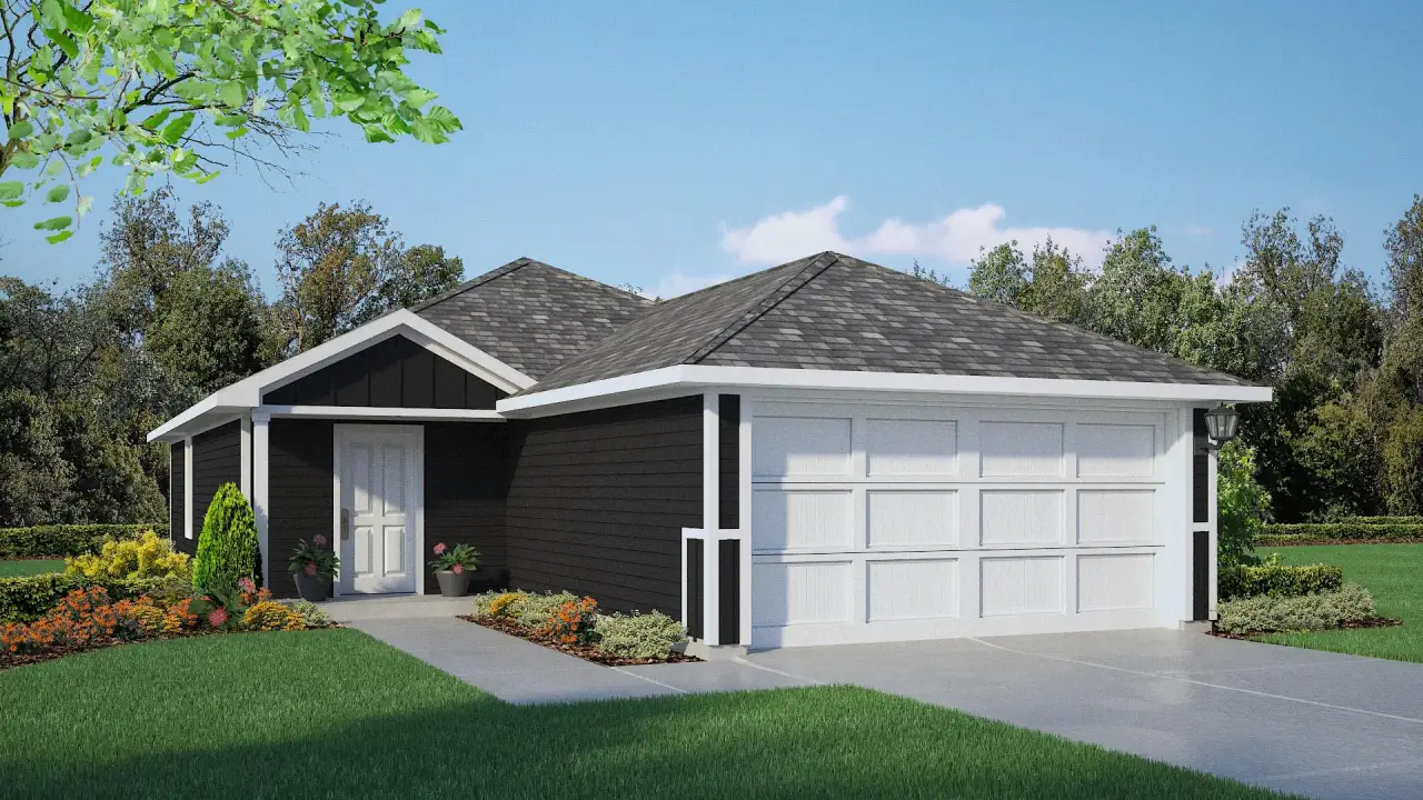 Representative exterior photo of a completed home built from the Atlanta by D.R. Horton in Ponder Farms, Ponder, TX (Image 2).