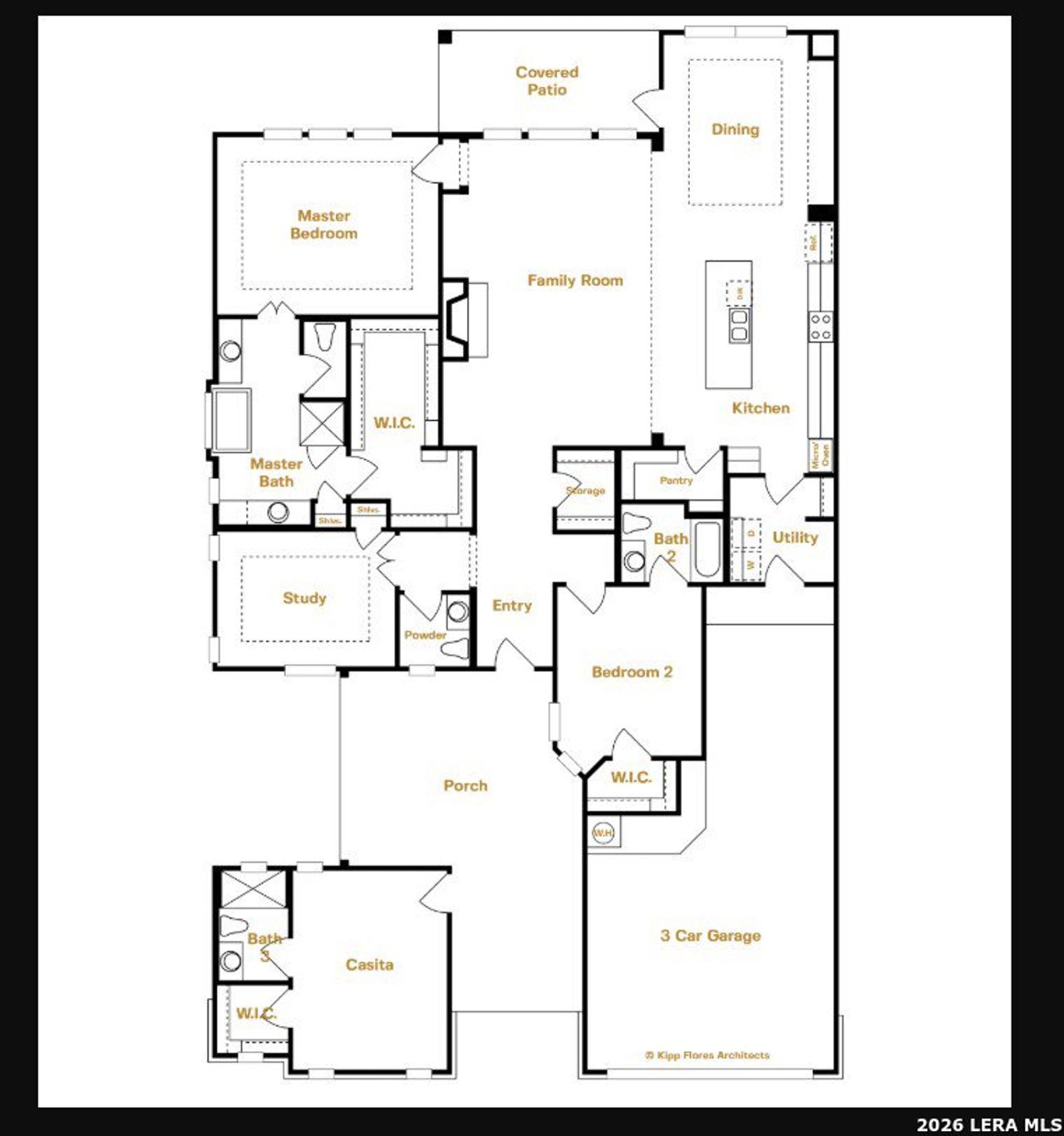 2D floor plan layout of this home in El Sonido at Campanas, San Antonio, TX (Image 2).