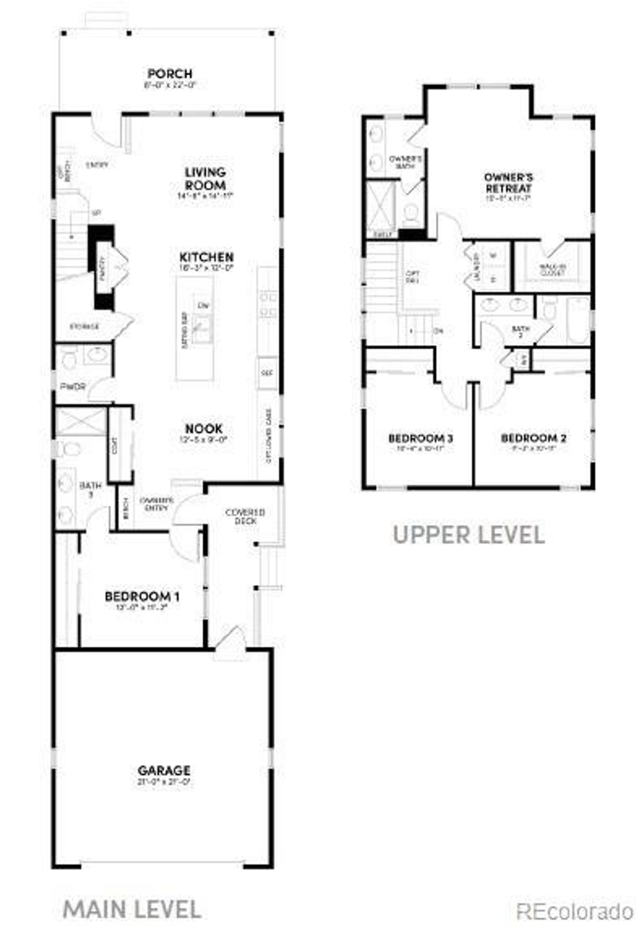 2D floor plan layout of this home in Tealight at Barefoot, Firestone, CO (Image 2).