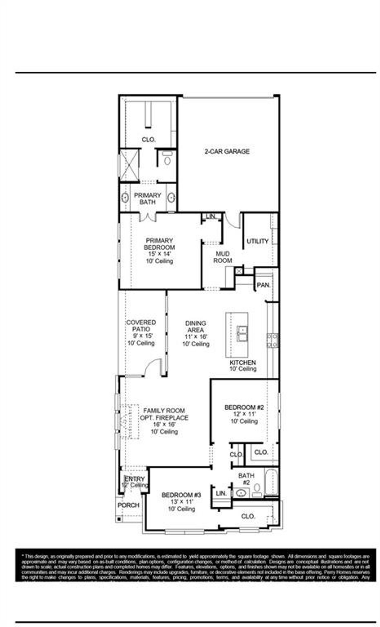 2D floor plan layout of this home in The Heights at Uptown Celina, Celina, TX (Image 2).