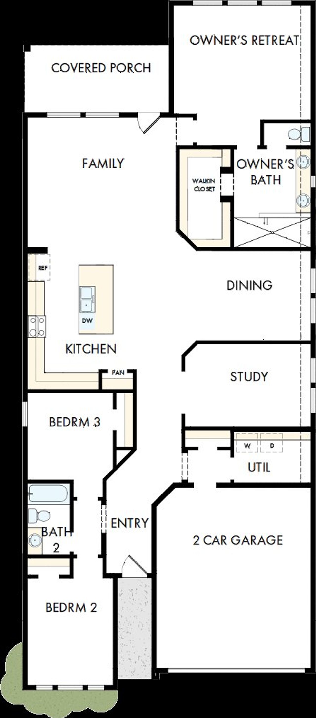 2D floor plan layout of this home in Briggs Ranch – Select Classic Series, San Antonio, TX (Image 2).