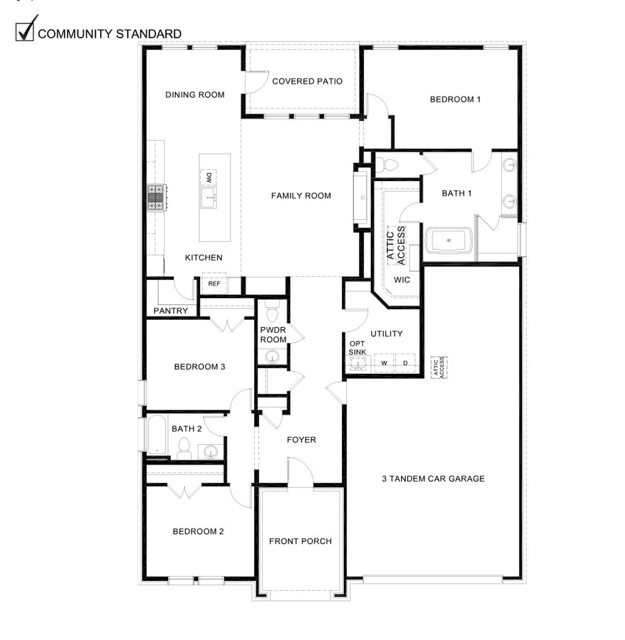 2D floor plan layout of this home in Silverado, Aubrey, TX (Image 2).
