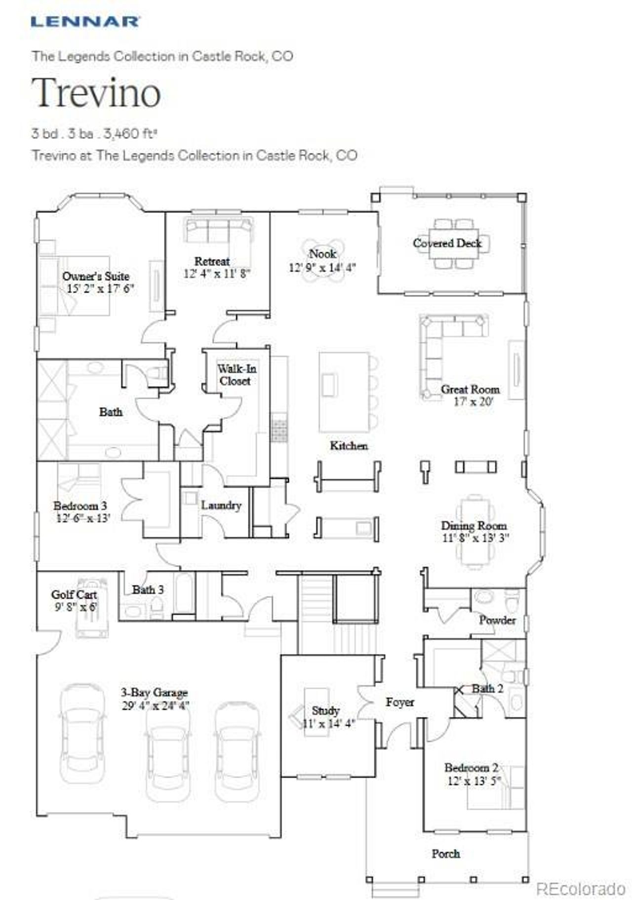 2D floor plan layout of this home in Macanta, Castle Rock, CO (Image 2).